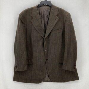 Luciano Barbera Blazer Mens 60 US 50 Plaid Cashmere Jacket Made Italy Sartorial